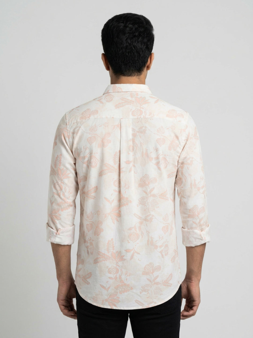 Men Shirt Print Off-White Regular Fit
