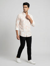 Men Shirt Print Off-White Regular Fit