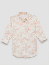 Men Shirt Print Off-White Regular Fit