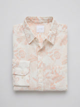 Men Shirt Print Off-White Regular Fit