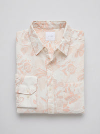Men Shirt Print Off-White Regular Fit