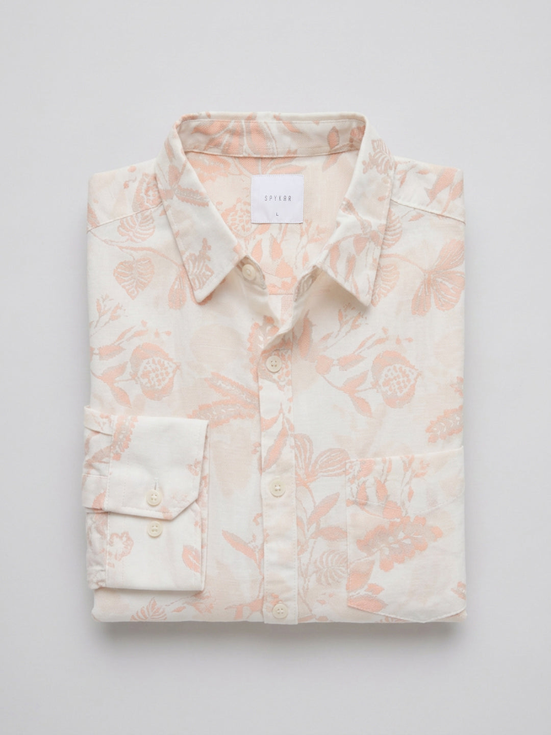 Men Shirt Print Off-White Regular Fit