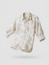 Men Shirt Print Beige Regular Fit
