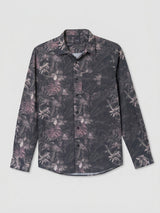 Men Shirt Print Black Regular Fit