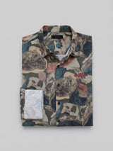 Men Shirt Print Green Regular Fit