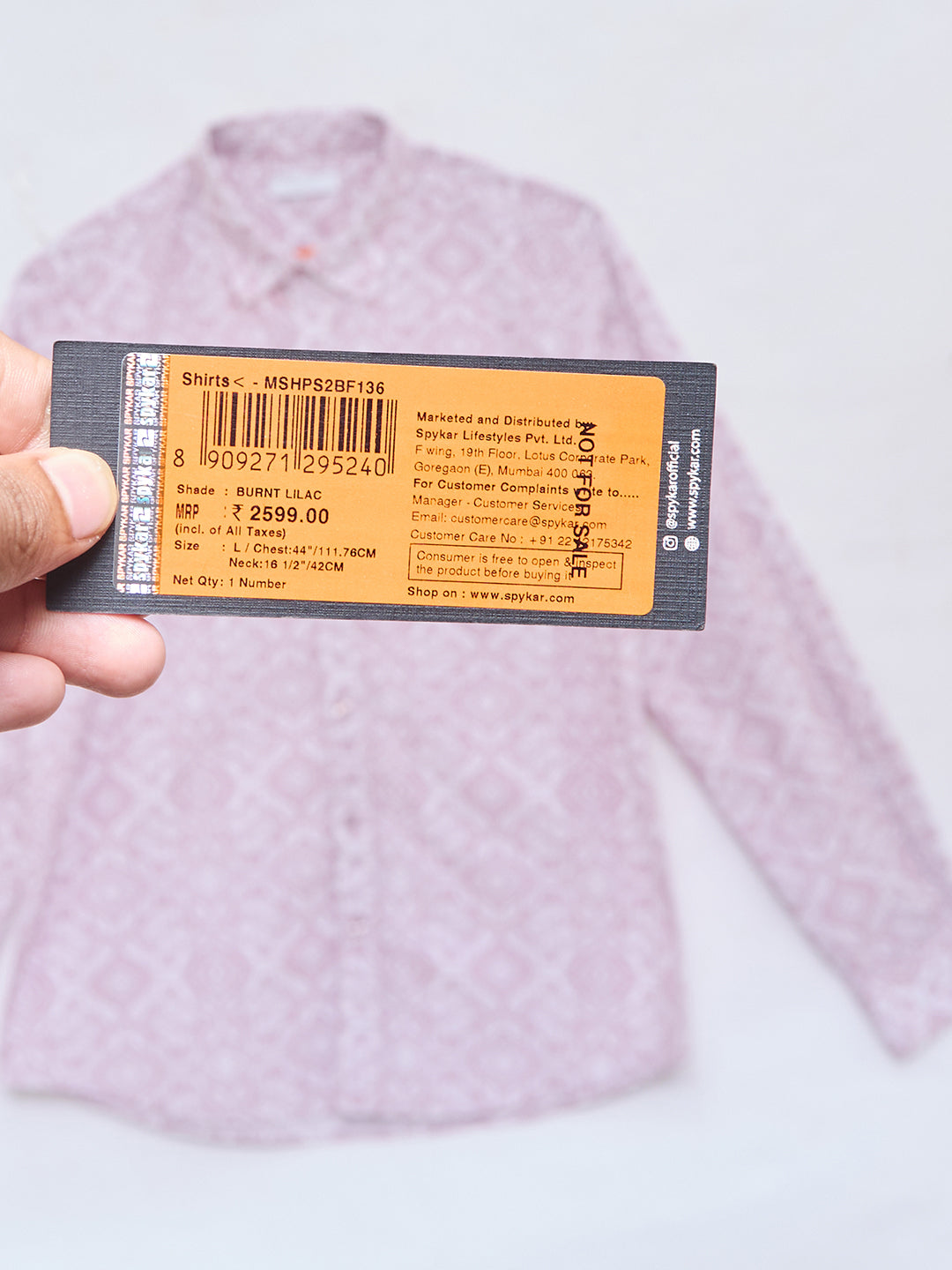 Men Shirt Print Lilac Regular Fit