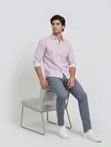 Men Shirt Print Lilac Regular Fit