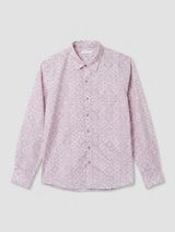 Men Shirt Print Lilac Regular Fit