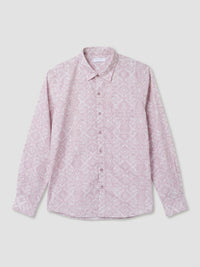 Men Shirt Print Lilac Regular Fit