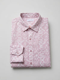 Men Shirt Print Lilac Regular Fit