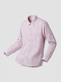 Men Shirt Print Lilac Regular Fit