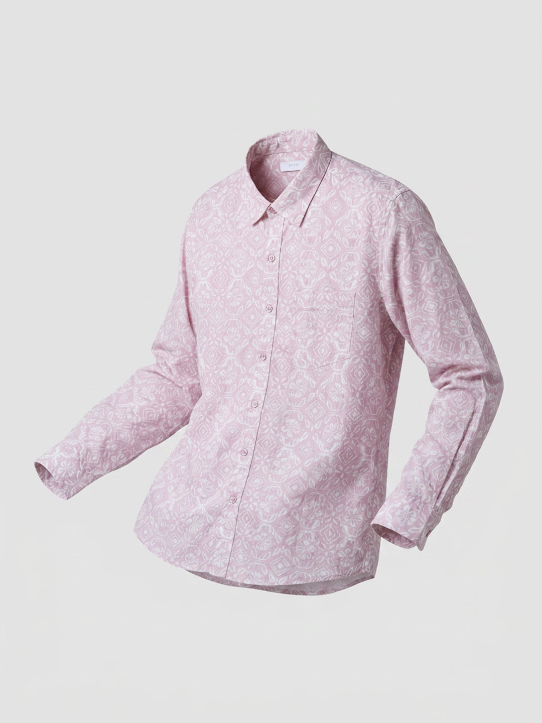 Men Shirt Print Lilac Regular Fit