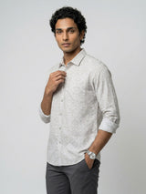 Men Shirt Print Green Regular Fit