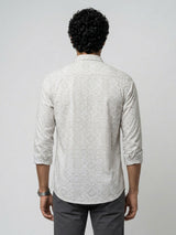 Men Shirt Print Green Regular Fit