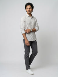 Men Shirt Print Green Regular Fit