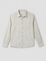 Men Shirt Print Green Regular Fit