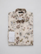 Men Shirt Print Beige Regular Fit