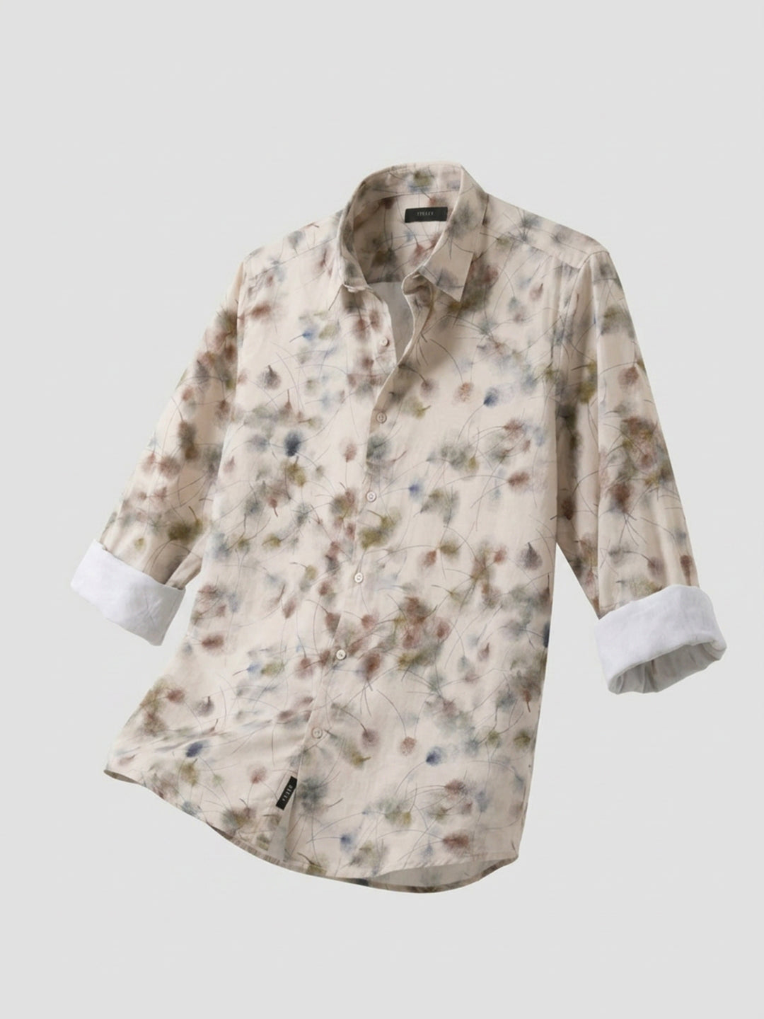 Men Shirt Print Beige Regular Fit