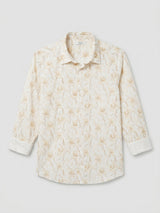 Men Shirt Print Beige Regular Fit