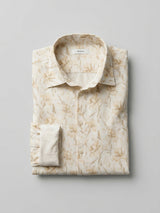 Men Shirt Print Beige Regular Fit