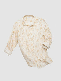 Men Shirt Print Beige Regular Fit