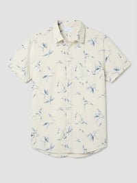 Men Shirt Print Blue Regular Fit