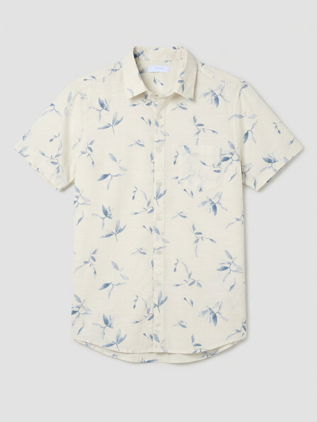 Men Shirt Print Blue Regular Fit
