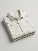 Men Shirt Print Blue Regular Fit