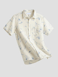 Men Shirt Print Blue Regular Fit