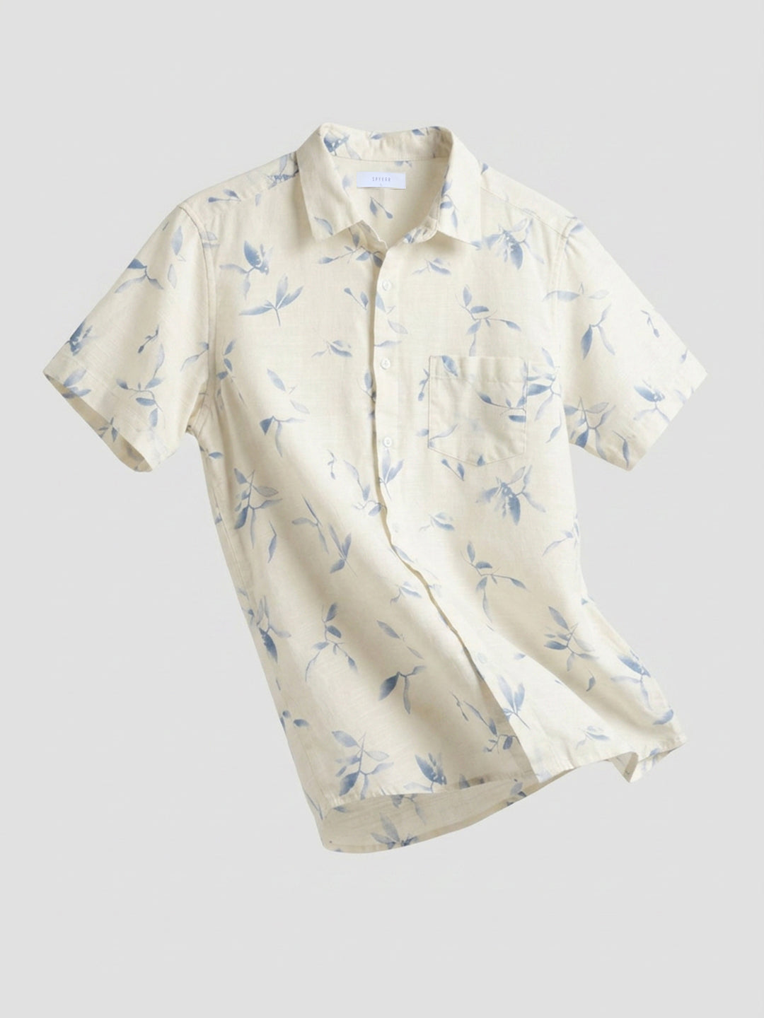 Men Shirt Print Blue Regular Fit