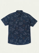 Men Shirt Print Navy Blue Regular Fit