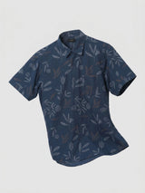 Men Shirt Print Navy Blue Regular Fit