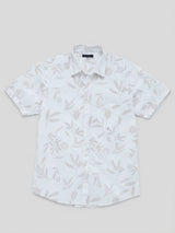 Men Shirt Print Off-White Regular Fit