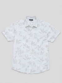 Men Shirt Print Off-White Regular Fit