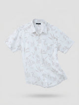 Men Shirt Print Off-White Regular Fit
