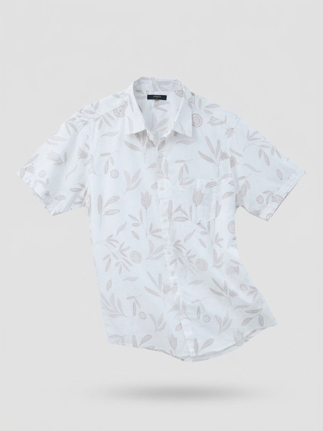 Men Shirt Print Off-White Regular Fit