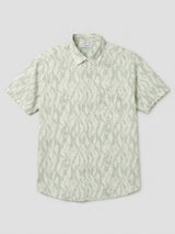 Men Shirt Print Green Regular Fit