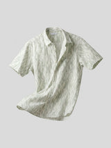 Men Shirt Print Green Regular Fit