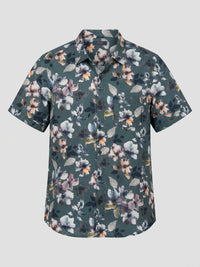 Men Shirt Print Green Regular Fit