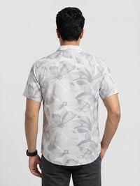 Men Shirt Print Lilac Regular Fit