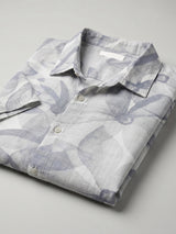 Men Shirt Print Lilac Regular Fit