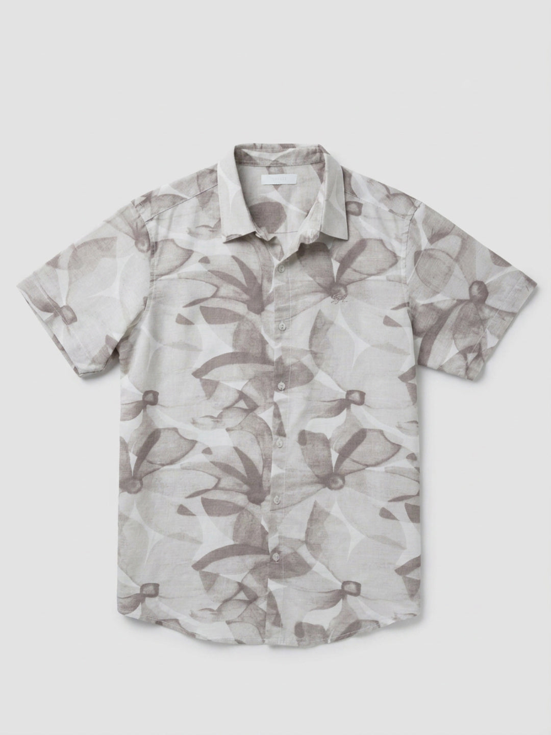 Men Shirt Print Beige Regular Fit