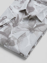 Men Shirt Print Beige Regular Fit