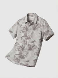 Men Shirt Print Beige Regular Fit