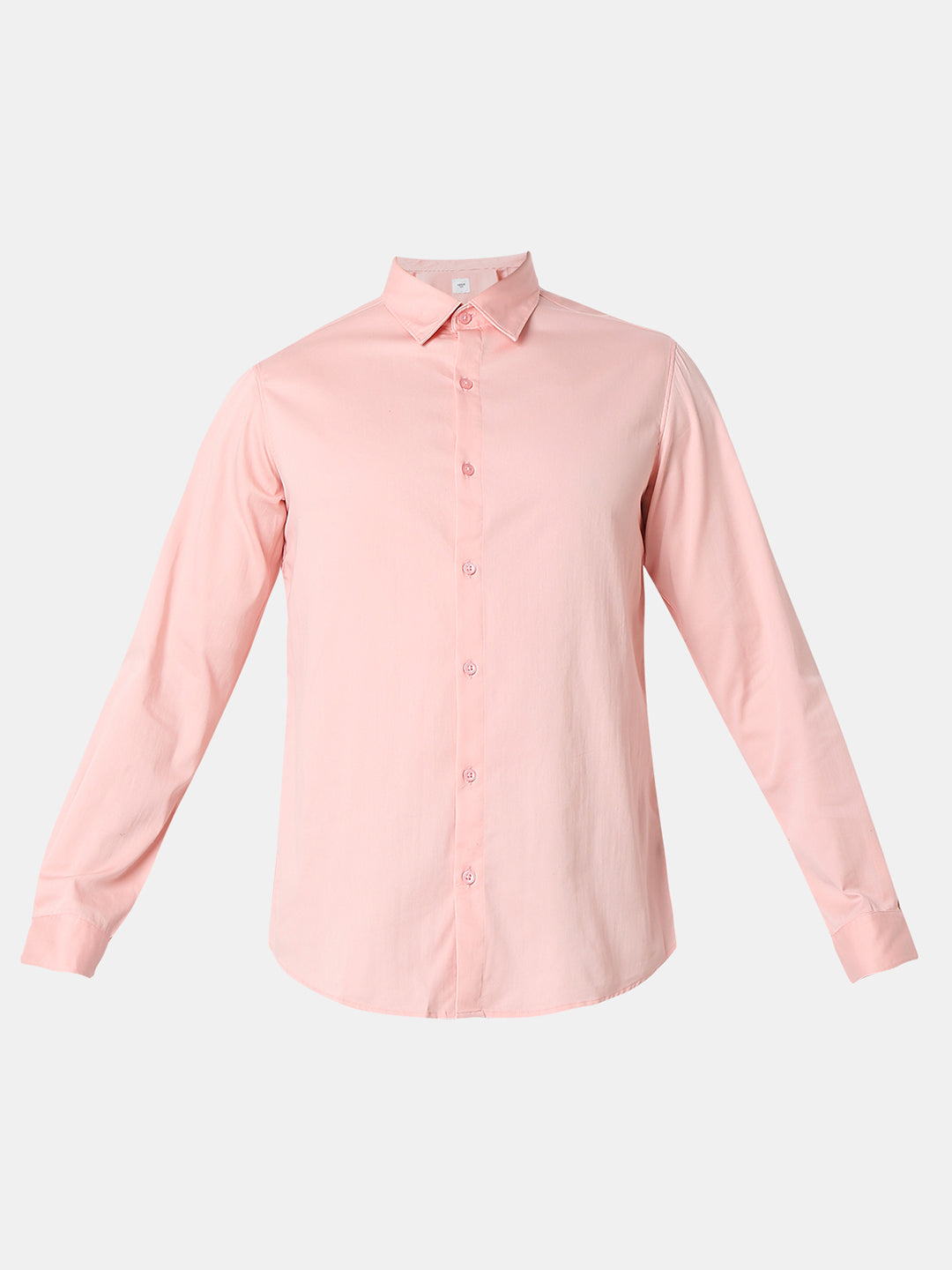 Spykar Rose Cloud Pink 65%Cotton, 33%Poly, 2%Ly Slim Fit Shirts For Men