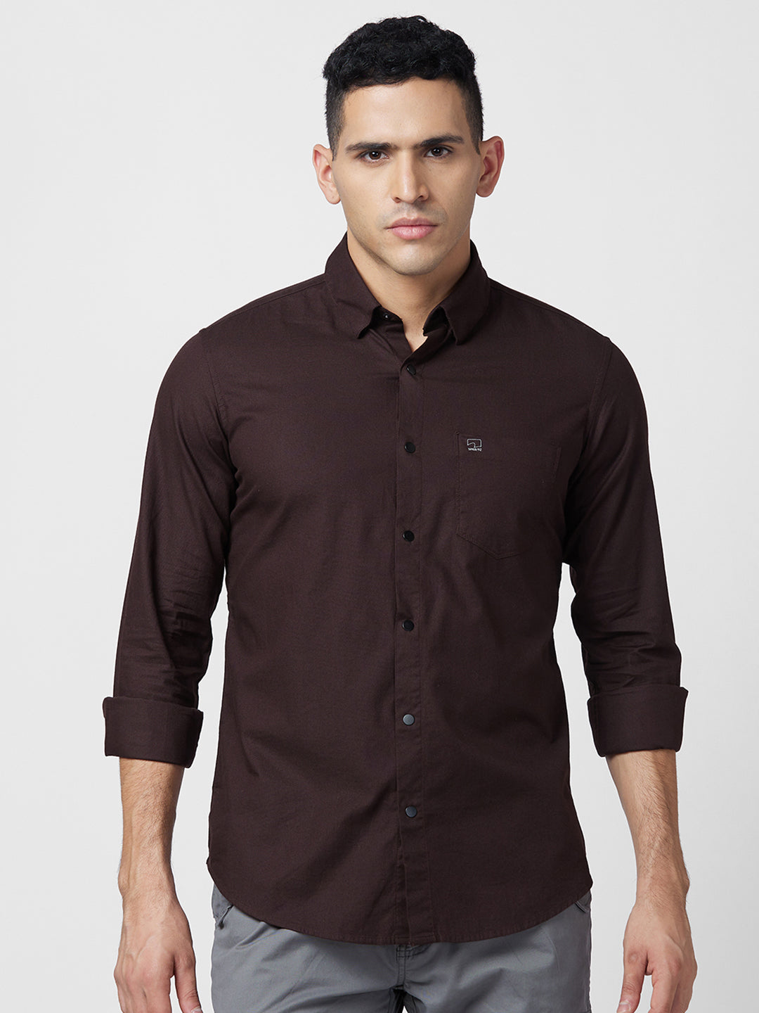 Spykar Slim Fit Opaque Cotton Casual Shirt