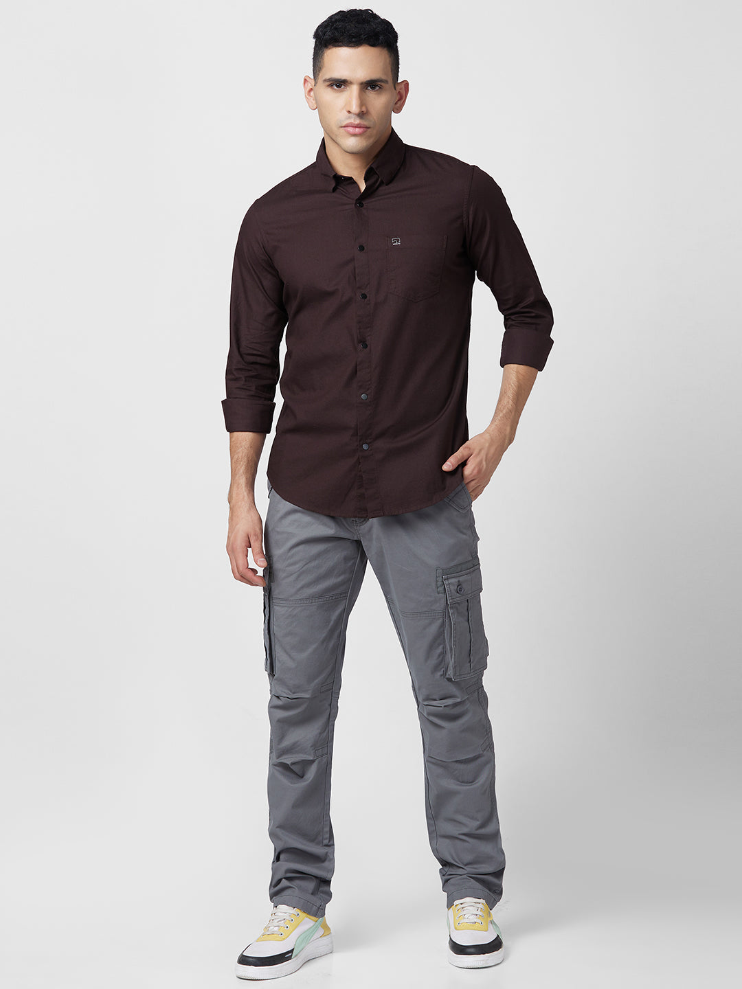 Spykar Slim Fit Opaque Cotton Casual Shirt