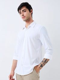 Men Shirt Solid White Slim Fit