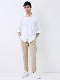 Men Shirt Solid White Slim Fit