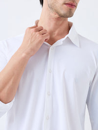 Men Shirt Solid White Slim Fit